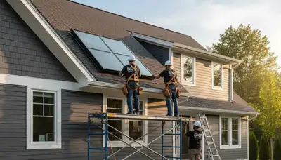 Vinyl siding and skylight installation on Buffalo NY home by Next Level Exteriors contractors