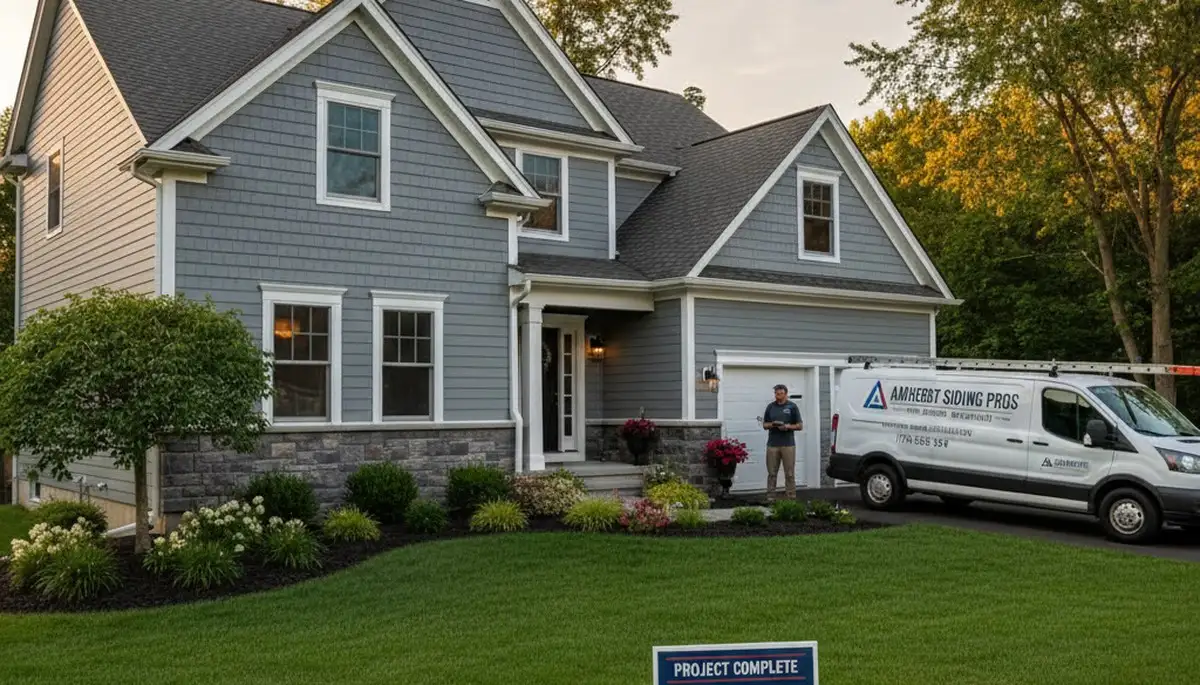 Professional vinyl siding installation on home exterior in Buffalo NY by local siding contractors