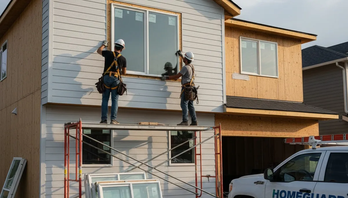 Vinyl siding and window installation by Next Level Exteriors in Buffalo, NY home exterior remodel