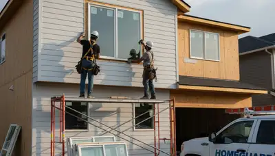 Vinyl siding and window installation by Next Level Exteriors in Buffalo, NY home exterior remodel